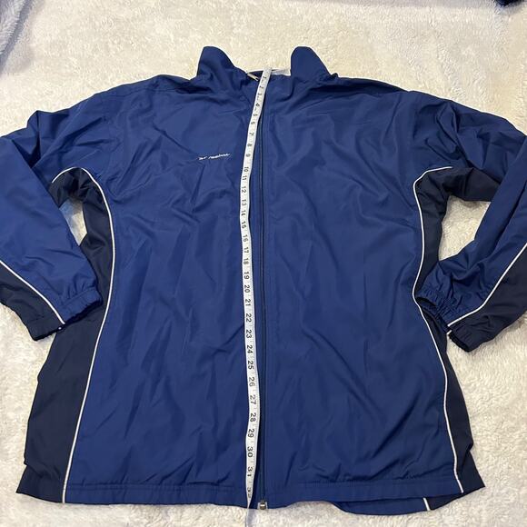VTG Y2K Reebok Mens Windbreaker Jacket Blue Zip Up Essential Streetwear Grunge - Picture 5 of 7